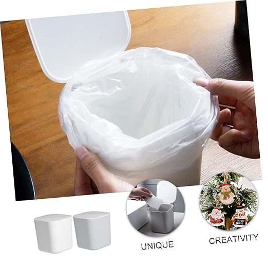 SOLUSTRE 2pcs Mini Trash Can Lids Storage Bin Lids for Desk Slim Garbage Can Covers Waste Containers for Car Desktop Litter Bins