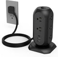 TESSAN Tower Power Strip Flat Plug with 11 Outlets 3 USB (1 USB C), Surge Protector Tower 1625W/13A,1050J Protection, 6 Feet Extension Cord with Multiple Outlets, Dorm, Office Desk Supplies, Black