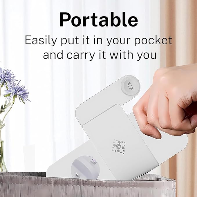 6-in-1 Fast Wireless Charging Station for iPhone 16/15/14/13, Apple Watch Ultra/9/8, AirPods Pro,18W Qi-Certified (B21-C-WHITE)