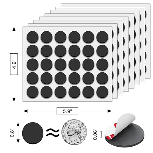 Towjug Round Magnets with Adhesive Backing, 240 Pieces Adhesive Circle Magnetic Tape (Diameter 0.8’’ x 0.08”) Anisotropy Magnets Dots for DIY Craft Art Projects