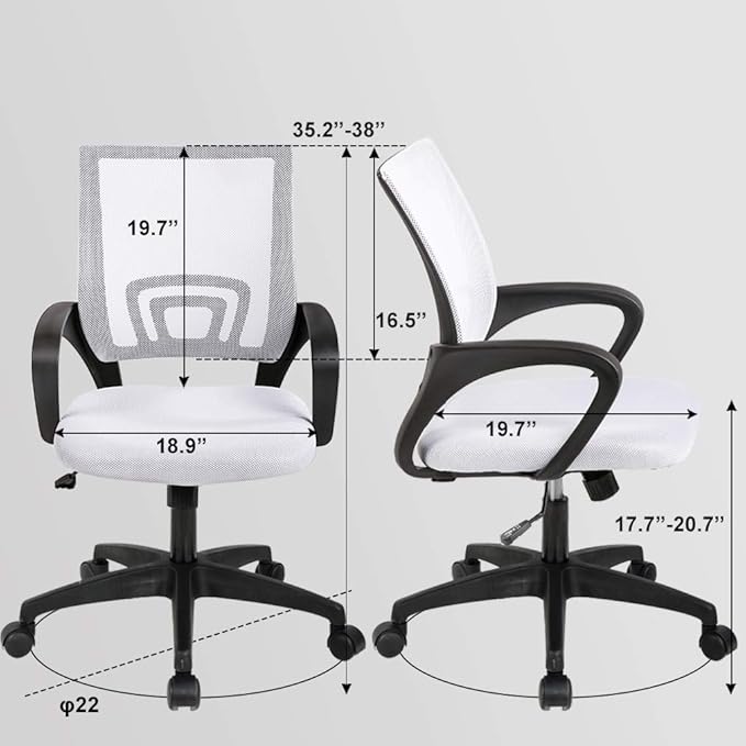 BestOffice Ergonomic Mesh Office Chair – White