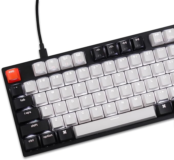 Keychron C2 Full Size Wired Mechanical Keyboard for Mac, Hot-swappable, Gateron G Pro Red Switch, White Backlight, 104 Keys ABS keycaps Gaming Keyboard for Windows,Type-C Braid Cable