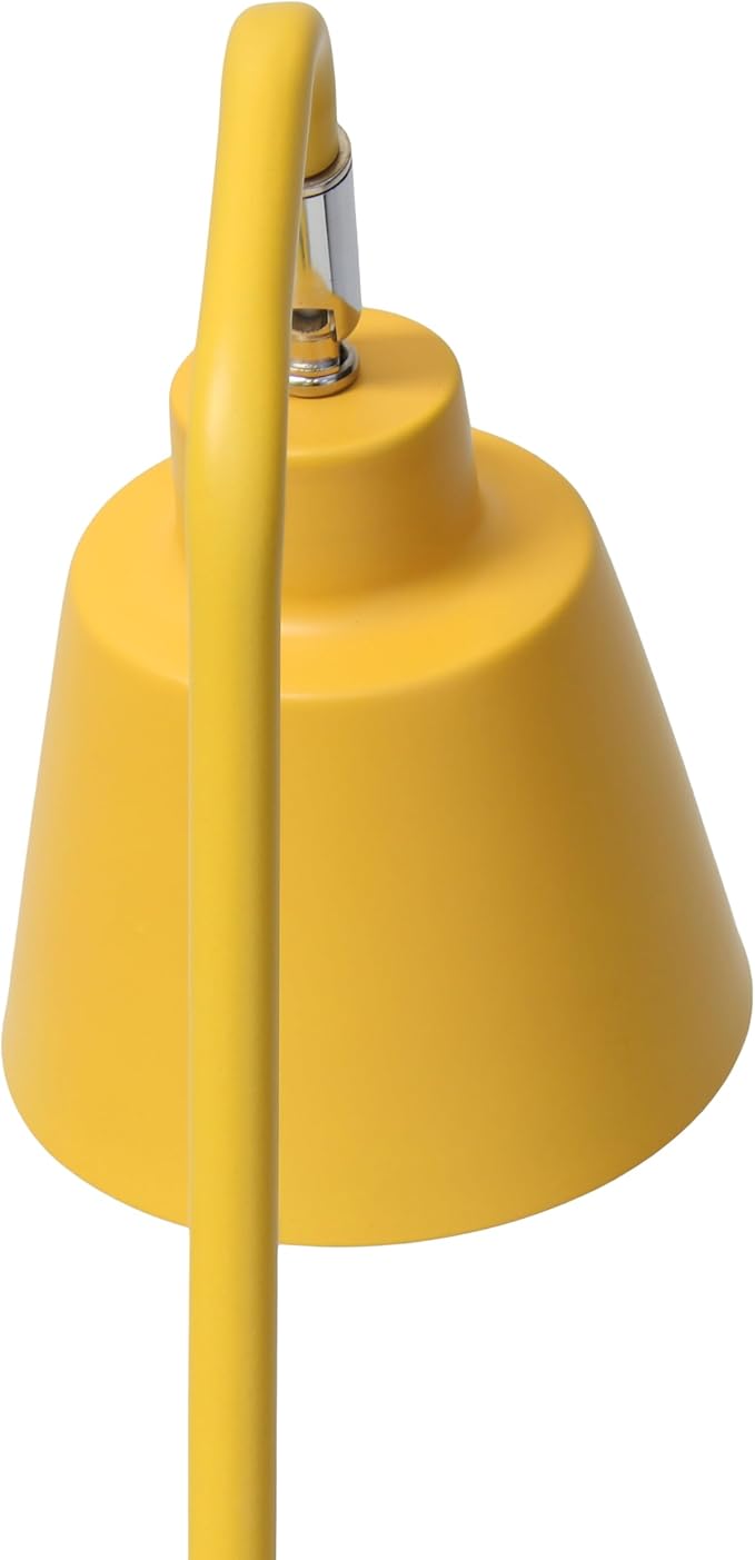 Simple Designs LD1077-YLW 16" Sleek Essentials Adjustable Metal Desk Task Lamp, for Office, Desk, Nightstand, Dorm, Yellow