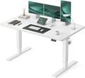CubiCubi Electric Standing Desk Height Adjustable, 55.1 x 23.6 Inches Home Office Computer Desk, Sit to Stand Up with Memory Presets, White