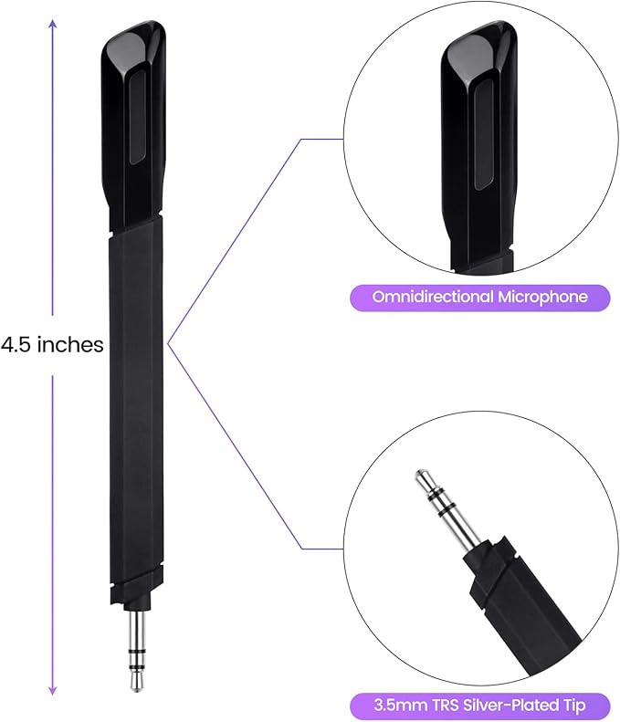 weishan G733 Mic Replacement for Logitech G733 Lightspeed Wireless Gaming Headset, 3.5mm Detachable Noise Cancelling Microphone for PC, Xbox One, PS4, PS5