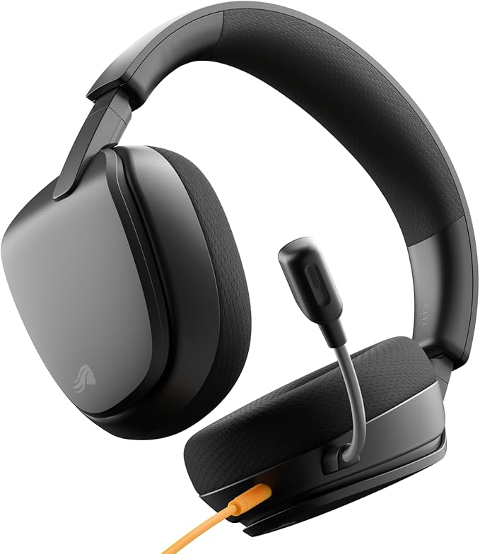 GLORIOUS GHS Eternal - Stereo Gaming Headset for PC, PS5, PS4, Xbox, Switch - Custom Tuned Angled Drivers, Adjustable Crystal Clear Detachable Mic, 3.5mm - Durable, All Day/Night Comfort - Black