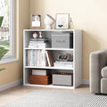 NELYE Basic Open Shelf Bookcase - 3-Tier Wooden Cube Storage Shelves Split Bookshelf, White