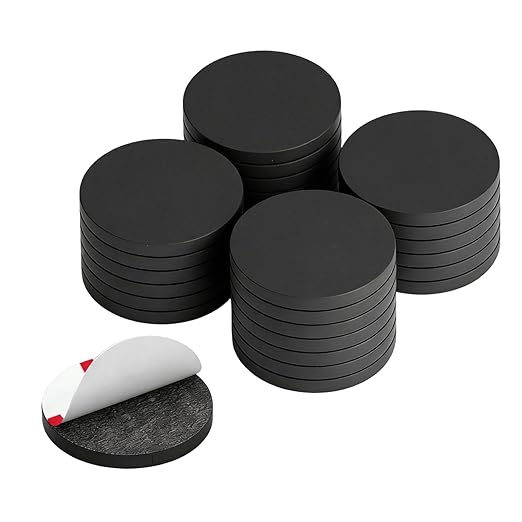 Towjug Flexible Adhesive Magnets for Crafts 1.2x0.08, 30Pcs Peel-&-Stick Magnetic Dots for Classroom, Fridge and Office