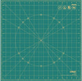 OLFA 17" x 17" Rotating Cutting Mat (RM-17S) - Self Healing 17x17 Inch Square Rotary Mat with Grid for Quilting, Sewing, Fabric, & Crafts, Rotates 360 Degrees, Use with Rotary Cutters (Green)