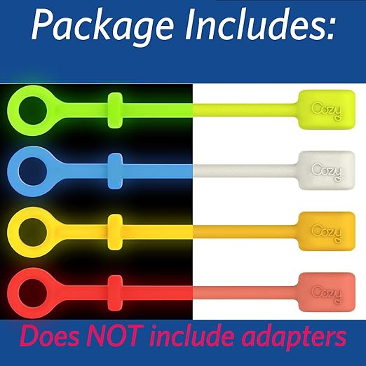 Cozy 4-Pack Charger Cord Holders, Colorful Silicone Cable Keepers for USB-C, Micro USB, and USB Adapters, Travel-Friendly & Durable