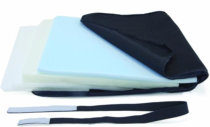 The ComfortMakers Seat/Back Cushion, Adjustable, 17"w x 17-1/2"h x 2-3/4"d, Black, 1/Each (91011)