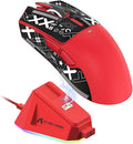 ATTACK SHARK X11 Ultra-Light Triple Mode Gaming Mouse PAW3311 Optical Sensor 22K DPI 5 programmable Buttons with Magnetic Charging Stand for PC/Mac Red&Sticker