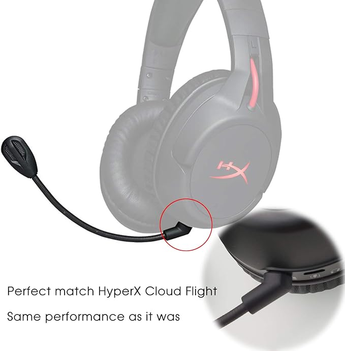 Detachable Microphone Mic Fits for Kingston HyperX Cloud Flight/Flight S for PS4 PS4 Pro Computer PC Gaming Headsets Noise Cancelling Replacement Mic 3.5mm Jack