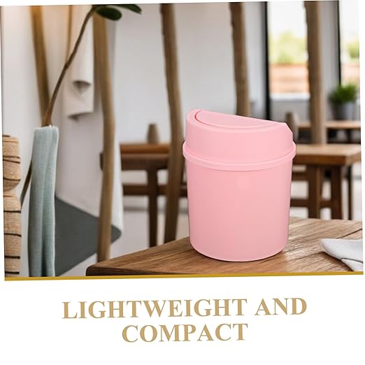 Slim Mini Desktop Trash Can Small Waste Bin Desk Top Garbage Can Swing Lid for Home