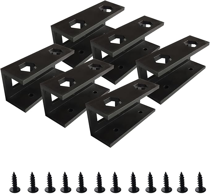 PIAOLGYI 6 Pcs Under Desk Laptop/Keyboard Storage Mounts with Screw, Add On Under Table Mount Brackets