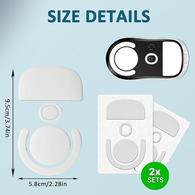 2 Pack Gaming Mouse Skates for Logitech G Pro X Superlight 1 Stickers- Ice 2.5D Curved Edges, Ultra Smooth 0.7mm PTFE, Wireless Gaming Mouse Pads Replacement Sliding Stickers for Gpro x Superlight 1