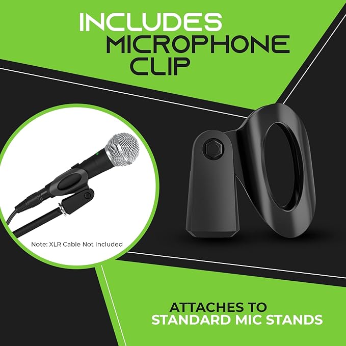 GEARit Dynamic Cardioid Vocal Stage Microphone with On/Off Switch, Mic Clip, and Zipper Bag (Cable Sold Separately) - 1 Pack