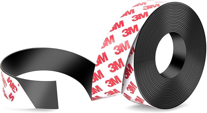 DTLHCNCT Flexible Rubber Magnetic Strip Roll - 1 Inch x 16 Feet Magnetic Tape with 3M Adhesive Backing for Easy Home and School Organization(0.06" Thick)