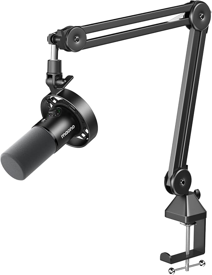 MAONO Dynamic Microphone Kit, USB XLR Podcast Mic with Boom Arm for Vocal Recording, Content Creation, Home Studio(PD300X+BA37)