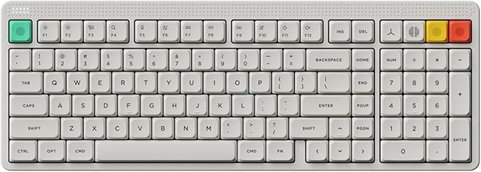 nuphy Node100 Wireless Mechanical Keyboard, Hot Swappable Custom Low Profile Keyboard, 103 Keys Computer Gaming Keyboards, Supports Touch Gestures, PBT Keycaps, RGB Backlit, Bluetooth/2.4GHz/USB-C