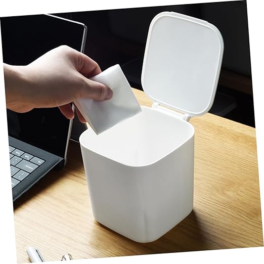 SOLUSTRE 2pcs Mini Trash Can Lids Storage Bin Lids for Desk Slim Garbage Can Covers Waste Containers for Car Desktop Litter Bins