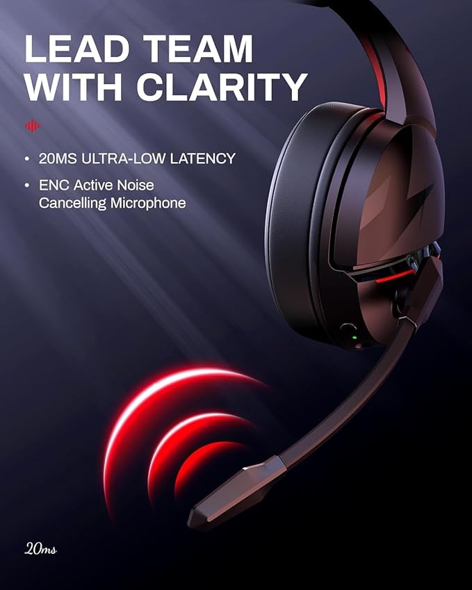 acer 2.4GHz Flex Wireless Gaming Headset | Red + Orange| Non-Stop 100H Battery | Dynamic 50mm Drivers | Clear Voice Mic | Bluetooth5.3, 3.5mm | Gaming Headphones for PC, Meeting, Music, PS4 Headset