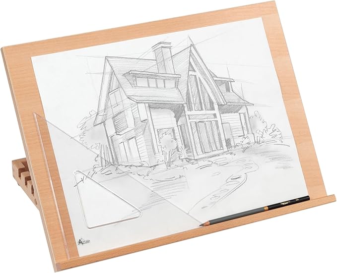 SoHo Urban Artist 12x16-3 Pack - Adjustable Portable Drawing Board Stand Easel, 5 Positions, Natural Beechwood Finish