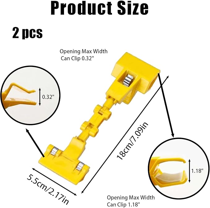 Adjustable Document Holder for Typing, Multi-Purpose Paper Holder Stand for Desk, Flexible Copy Holder Clip for Computer, Drawing, and Advertising Use (2 Pack, Yellow)