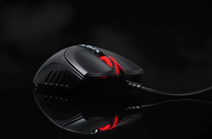 Bloody SP30 Ergonomic Optical Switch Gaming Mouse - Fastest Mouse Switch in Gaming - Enthusiast Grade Sensor - 8 Programmable Buttons - Non-Slip Rubberized Black