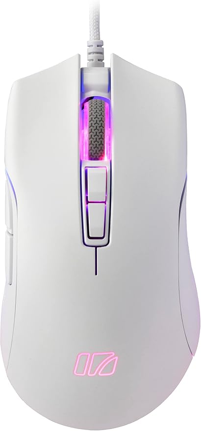 i-rocks M31E RGB Wired Gaming Mouse : 6400 DPI Optical Sensor - 60 Million Click lifespans - Compatible Software - 7 Programmable Buttons - Plain White