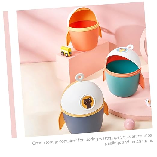 DECHOUS Slim Garbage Can Mini Car Trash Bin Lid Water Paper Container for Desktop Small Trash Can