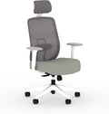 HON Altern Ergonomic Office Chair with Headrest, Arms, Wheels, Foam Cushion Seat, Mid Back Home Office Desk Chair Comfy, Gaming Chair, Height Adjustable Arms, Synchro-Tilt, White Frame, Fog