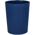 JiatuA Small Trash Can Plastic Wastebasket Round Garbage Container Bin for Bathroom, Kitchen, Bedroom, Home Office, College Dorm, Navy Blue
