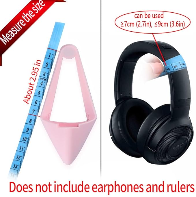 Glow in Dark Silicone Cat Kitty Ears Lovely Fluorescent Cat Ears Compatible for Bose/Razer/HyperX/Corsair/SteelSeries Arctis/Edifier Gaming Headphones (Pink)