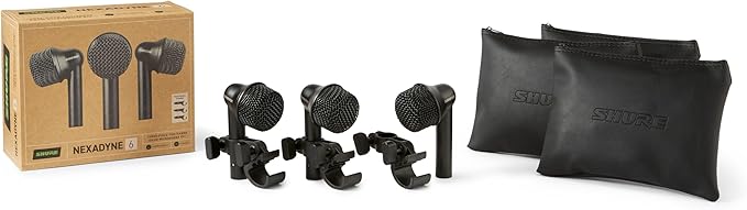 Shure Nexadyne 6 Tom/Snare Drum Microphone with Revonic Technology - Supercardioid Dynamic Mic for Pro Performance, Enhanced Isolation & Noise Reduction, Dual-Engine Transducers, Three Pack (NXN6-3PK)