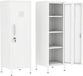Ckzbx Tall Narrow Storage Cabinet 51.18" H Bathroom Cabinet Metal Pantry Cabinets, 3 Adjustable Shelves for Kitchen, Home Office, Living Room, Dinning Room (White)