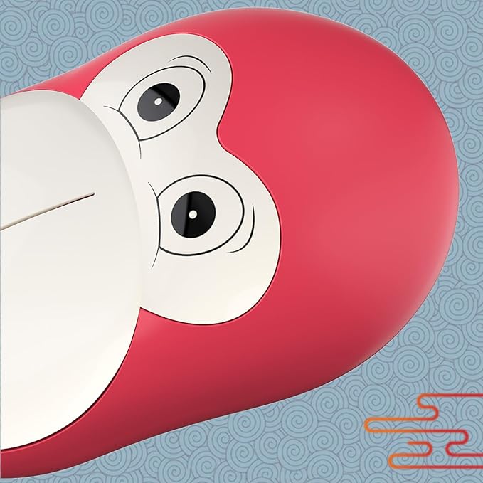 Lomiluskr Cute Monkey Wireless Mouse, Silent Mice, 2.4G Wireless Mice, Candy Colors, Kawaii Mouse for Girls and Kids (Red Monkey)