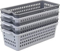 Kiddream 6 Pack Small Storage Baskets, Slim Plastic Baskets Bins, 11.57" x 5" x 3.42"