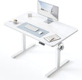 BANTI 40 × 24 Inches Standing Desk, Ergonomic, Electric Height Adjustable, Sit and Stand Up, Computer Office Desk with Splice Board, White Frame/Whitetop