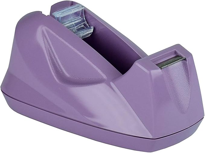 Acrimet Premium Desktop Tape Dispenser, Plastic, Non-Skid Base (Heavy Duty) (Purple Color)
