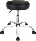 Amazon Basics Drafting Spa Bar Stool with Wheels, Height Adjustable Swivel Seat, Easy to Move, Black, 22.05" x 22.83" x 19.88"