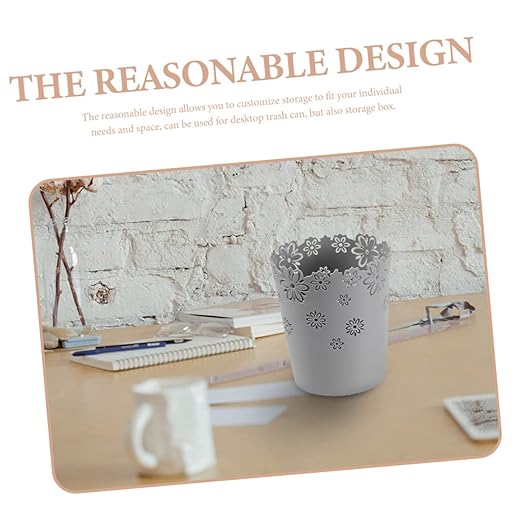 DECHOUS 2pcs Small Trash Can Slim Household Storage Bin Desktop Garbage Bin Multi-Functional