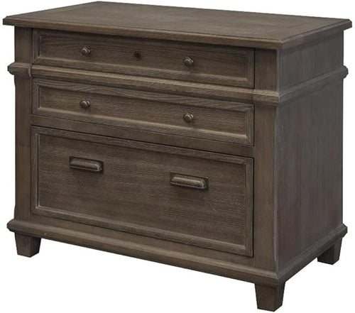 BOWERY HILL 3Pc Set L-Desk & Return Office Desk & Open Bookcase & Filing Cabinet