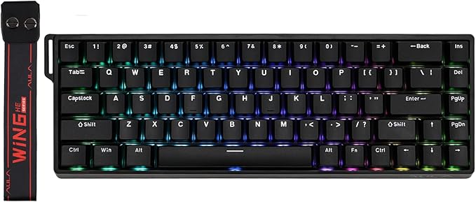 EPOMAKER Aula WIN68 HE Magnetic Keyboard with Adjustable Actuation, Hall Effect Switches, 65% Wired Compact Keyboard, 8000 Hz Polling Rate, Hot-Swappable (Black)