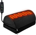 Heated Foot Rest Under Desk at Work, Office Desk Accessories Under Desk Footrest with Adjustable Height and Washable Cover, Removable Heating Accessories Foot Stool with Handle, Black