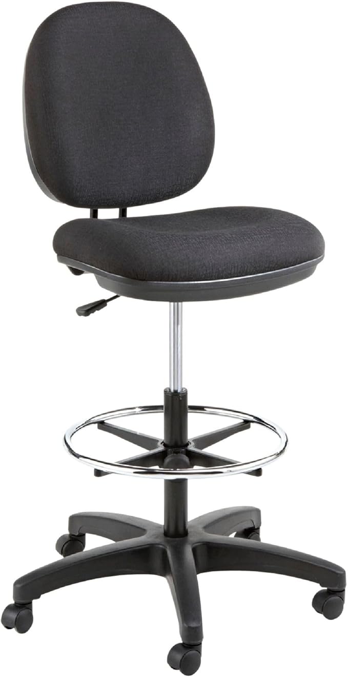 Alera Interval Series Swivel Task Stool, 100% Acrylic, Black