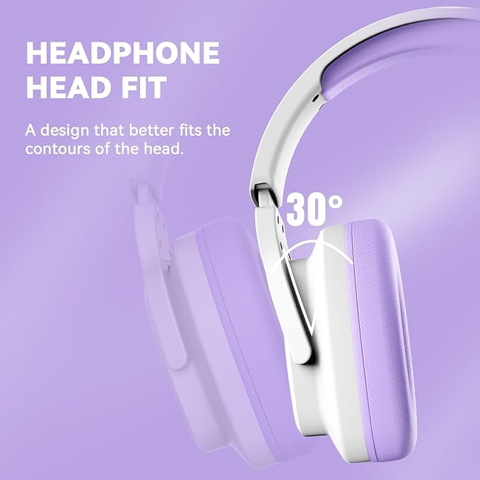 Jimonyer Gaming Headset for PC/PS4/PS5/Xbox One/Switch, Stereo Surround Sound Gaming Headphones with Noise Canceling Flexible Mic, Computer Headset with 3.5mm Jack(Purple)