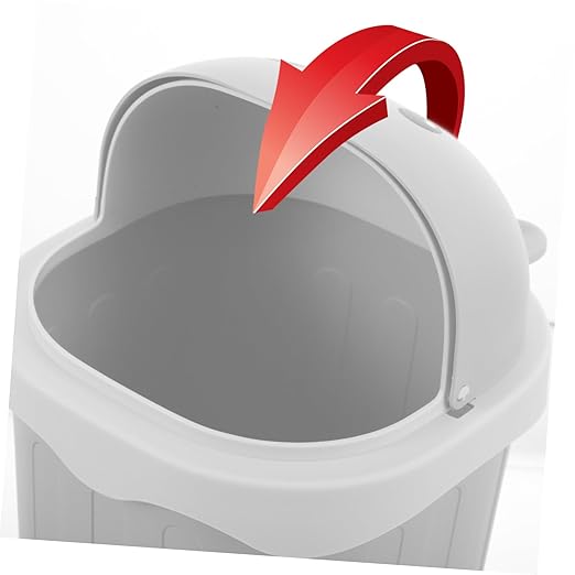 Happyyami Space-Saving Slim Desktop Trash Can Small Bin Lid Mini Trash Can for Desk Lidded Waste Basket