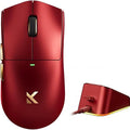 Hyekit MCHOUSE K7 Ultra Wireless Esports Gaming Mouse with Magnetic Charging Dock, PAW3950 Optical Sensor, Dual 8K Polling, 42K DPI, 59g Lightweight, 5 Programmable Buttons, 130 Hr Battery (Red)