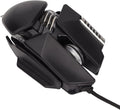 Gaming Mouse, 12800 DPI Mechanical Aesthetic Design Retractable Adjustment RGB Water Cooled Lighting Effect Wired Mouse Electroplated Rollers Metal Brushed Base PC Gaming Mice with Base DPI Cycle Key